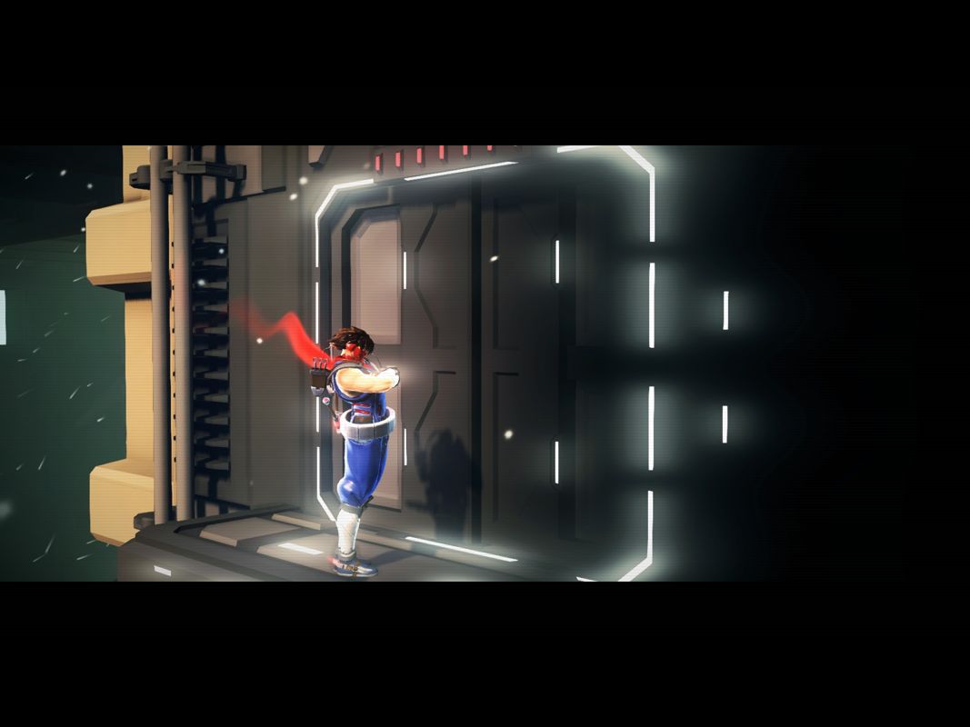 Strider (Windows) screenshot: Hiryu sure knows how to strike a pose.