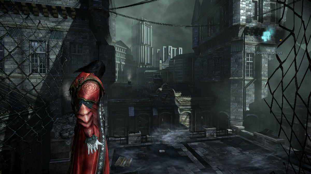 Castlevania: Lords of Shadow 2 (Windows) screenshot: Parts of Dracula's castle are used as the city's foundations.