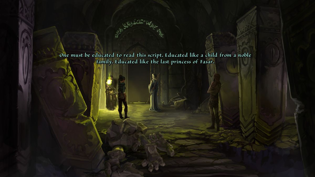 The Dark Eye: Memoria (Windows) screenshot: You start Sadja's journey in a deep dungeon at the crypt entrance of a powerful mage.