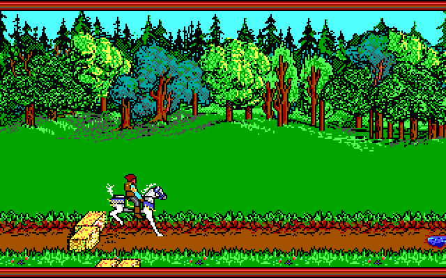 Hillsfar (DOS) screenshot: Riding to Hillsfar