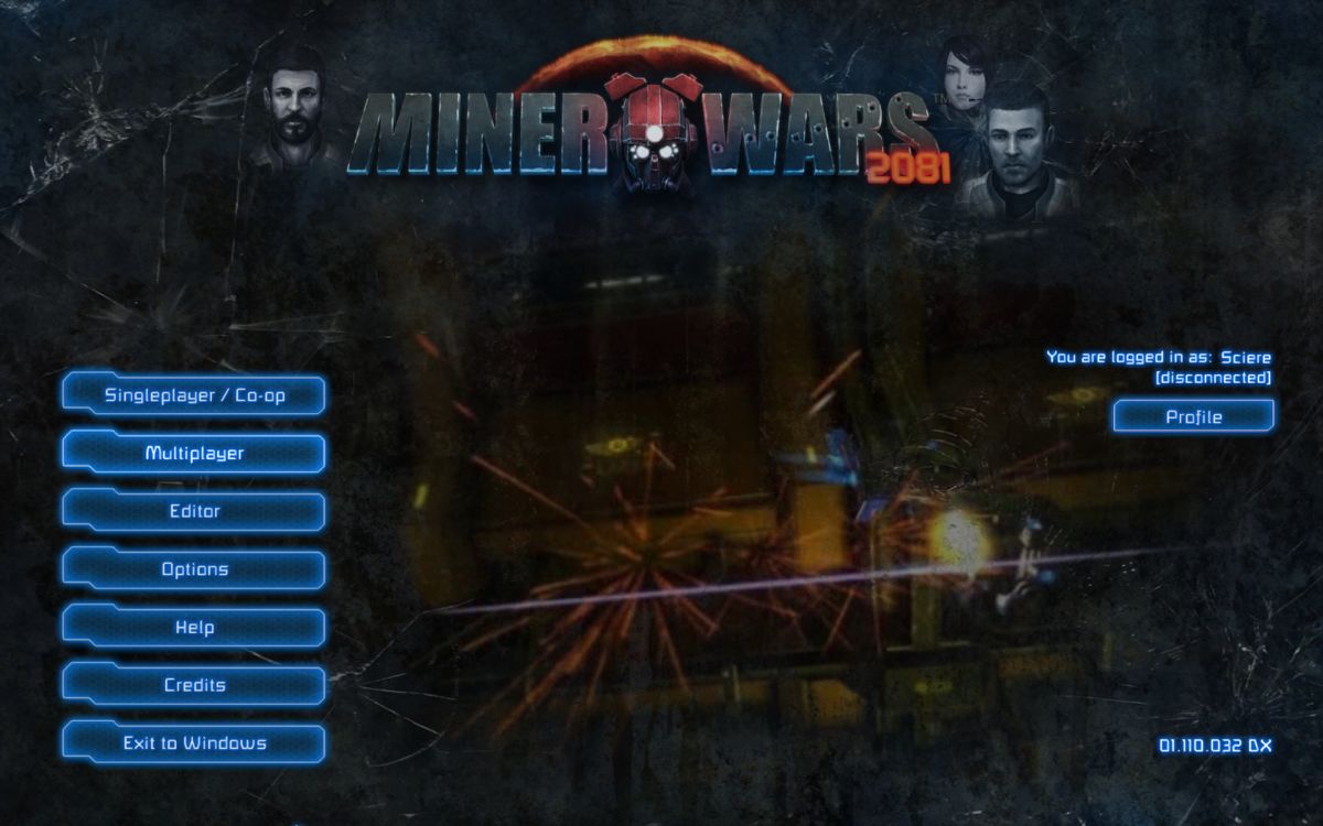 Miner Wars 2081 (Windows) screenshot: Main menu