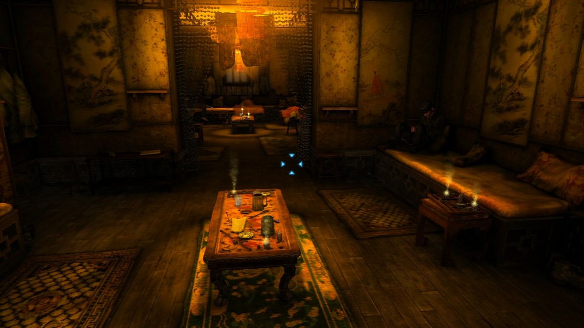 The Testament of Sherlock Holmes (PlayStation 3) screenshot: Tricking your way into an opium den.