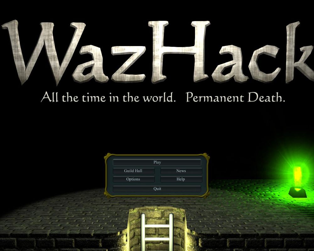 WazHack (Windows) screenshot: Main menu.