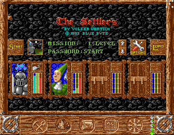 Serf City: Life is Feudal (Amiga) screenshot: Main Menu