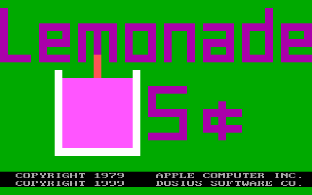 Lemonade Stand (DOS) screenshot: Title screen vol. 2