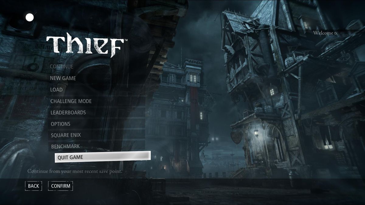 Thief (Windows) screenshot: Main menu