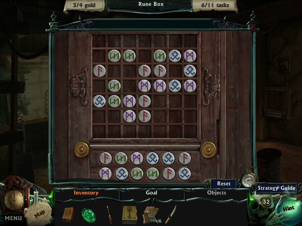 Curse at Twilight: Thief of Souls (iPad) screenshot: Workshop Rune Box puzzle