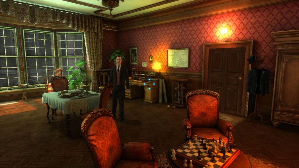 The Testament of Sherlock Holmes (PlayStation 3) screenshot: Playing as Dr. Watson in 1st-person perspective.