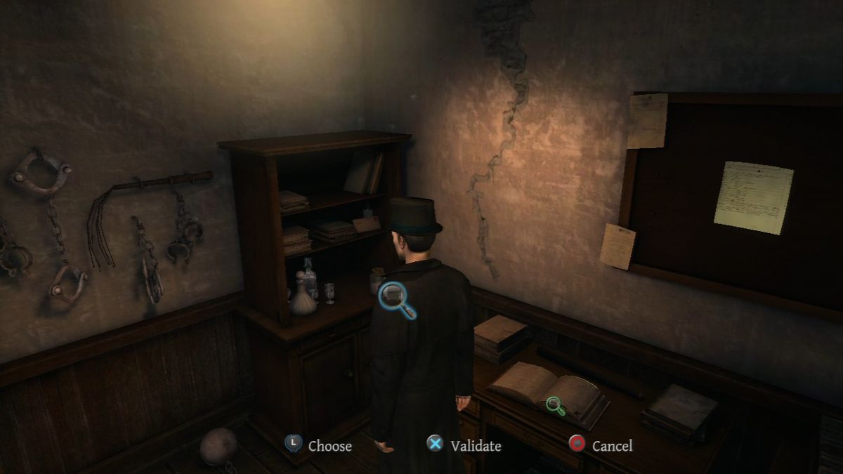 The Testament of Sherlock Holmes (PlayStation 3) screenshot: Various objects may become available for interaction only when needed.