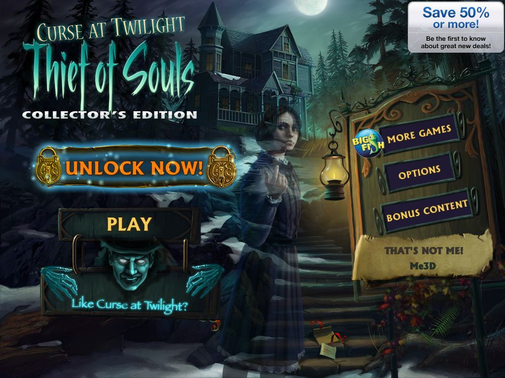 Curse at Twilight: Thief of Souls (iPad) screenshot: Title / main menu