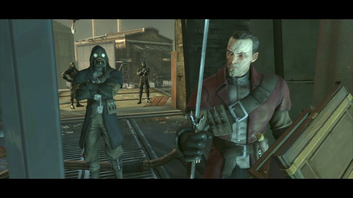 Dishonored (PlayStation 3) screenshot: Captured by the band of assassins.