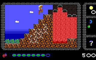 Dark Ages (DOS) screenshot: Climbing a volcano.