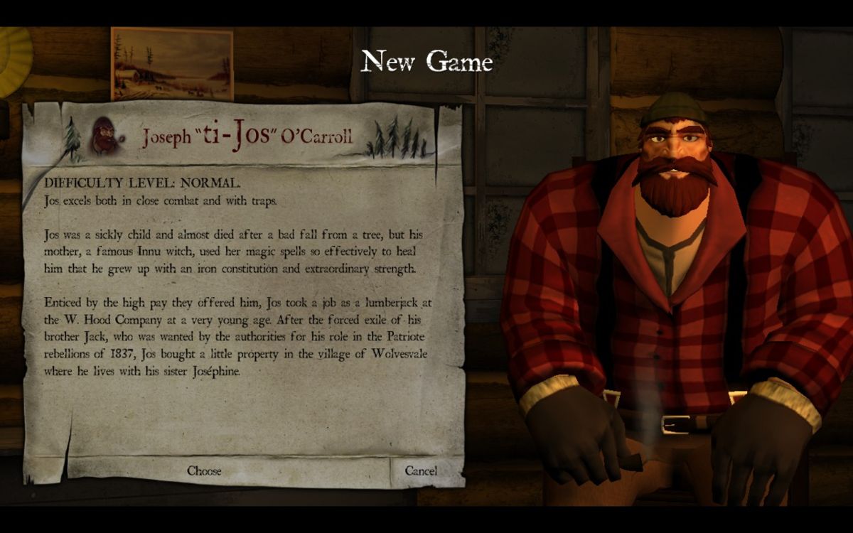 Sang-Froid: Tales of Werewolves (Windows) screenshot: When starting a new game choose to play as Joseph or Jack O'Carroll.
