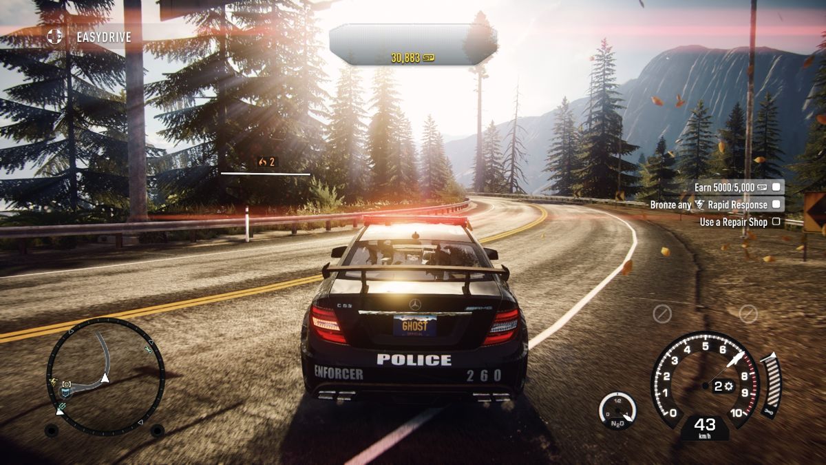 Need for Speed: Rivals (Windows) screenshot: Merc Cop car. Growls like a lion