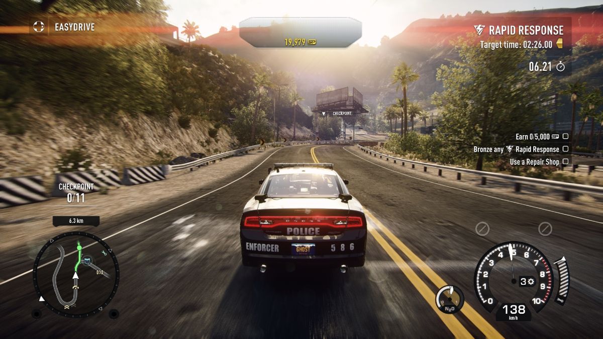 Need for Speed: Rivals (Windows) screenshot: Rapid response; same as time trials for Racer
