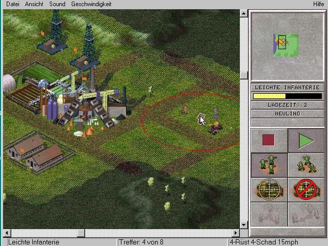 This Means War! (Windows 3.x) screenshot: light infantry under fire