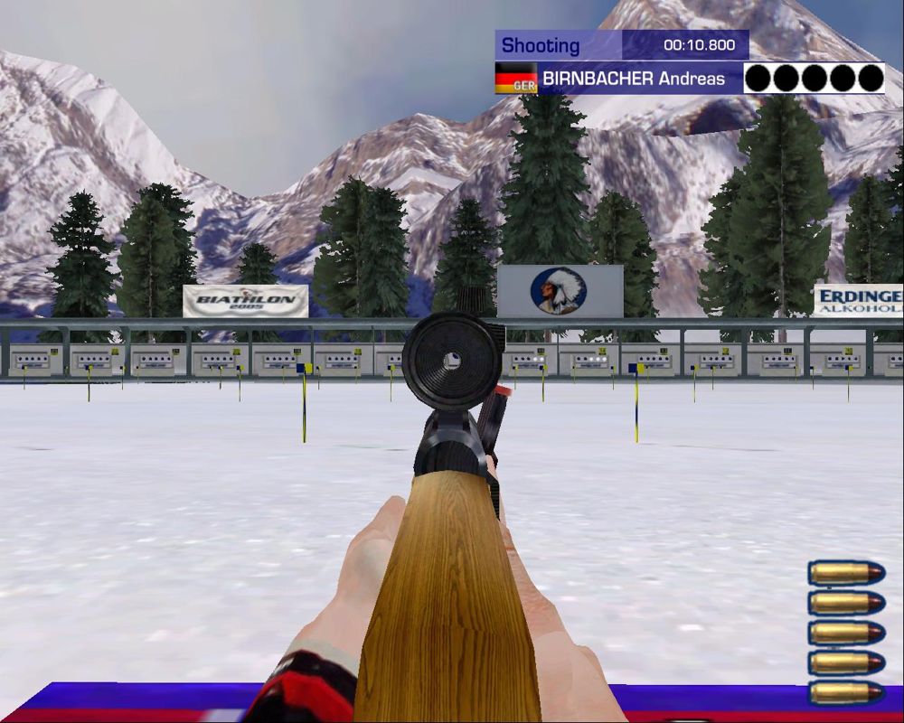Biathlon 2005 (Windows) screenshot: shooting