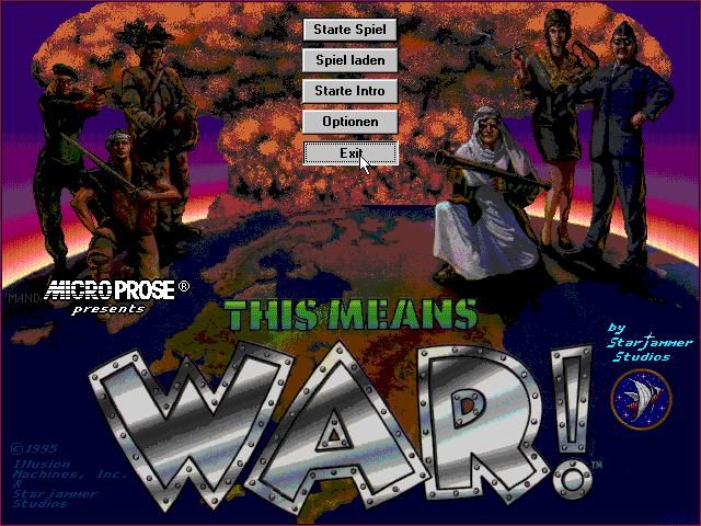 This Means War! (Windows 3.x) screenshot: Main screen
