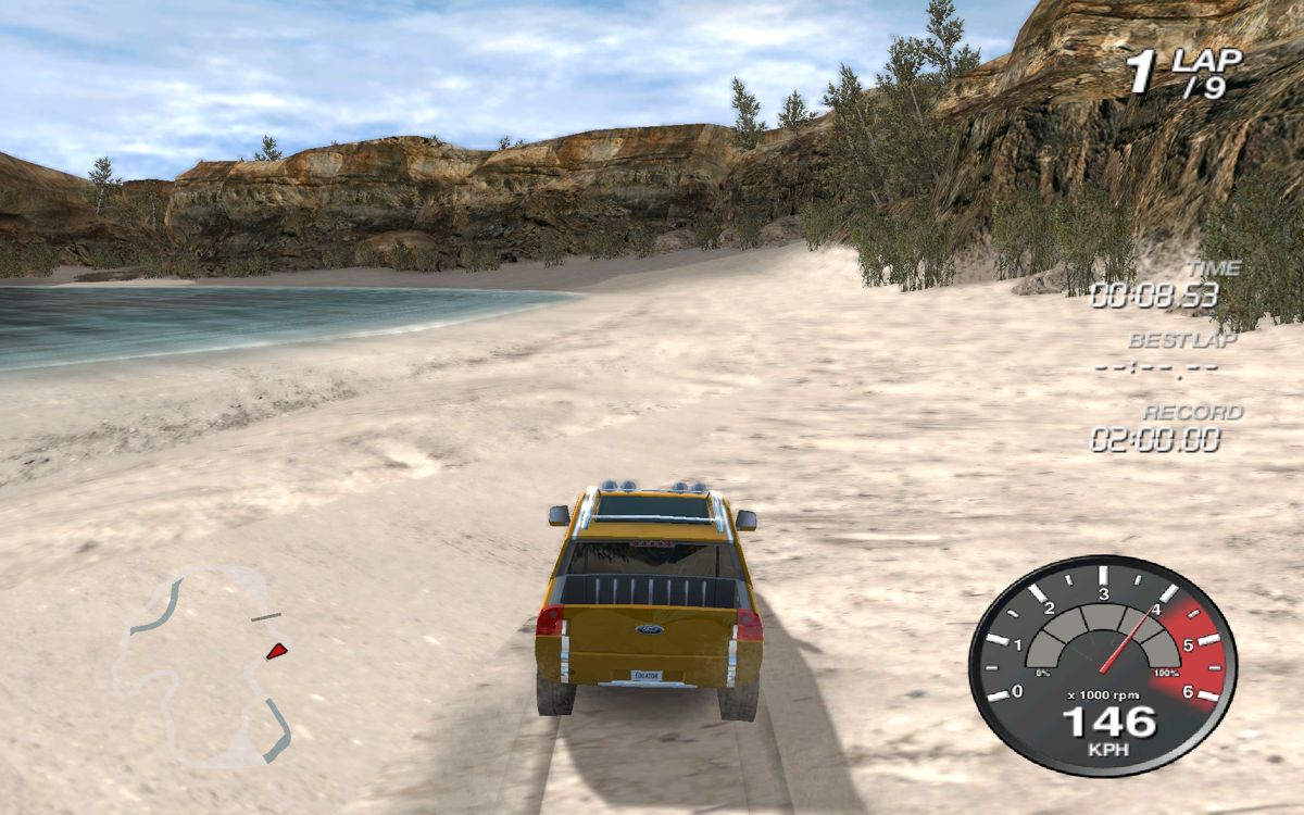 Ford Racing Off Road (Windows) screenshot: 12 single player (and splits screen) game modes is not a bad number.