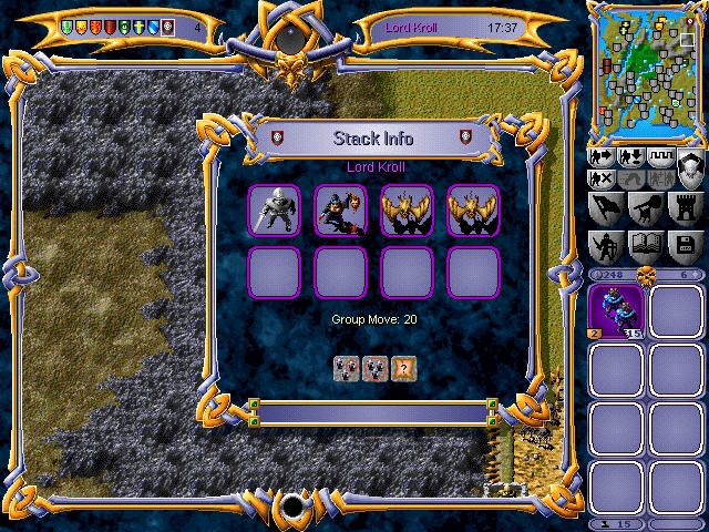 Warlords III: Darklords Rising (Windows) screenshot: Stack info