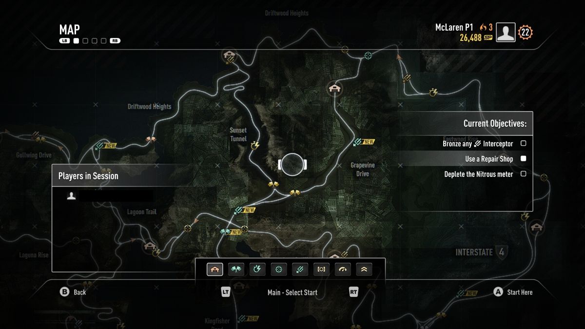 Need for Speed: Rivals (Windows) screenshot: World Map with Alldrive turned off