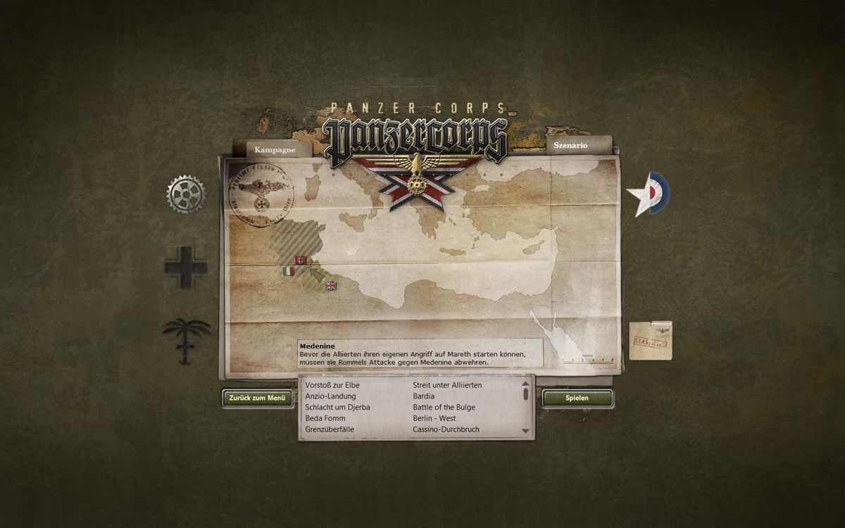 Panzer Corps: Allied Corps (Windows) screenshot: Choose scenario
