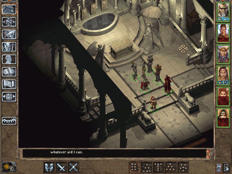 Baldur's Gate II: Throne of Bhaal (Windows) screenshot: Splendid art in one of the temples