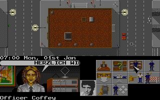 Hill Street Blues (DOS) screenshot: The police headquarter, where you start