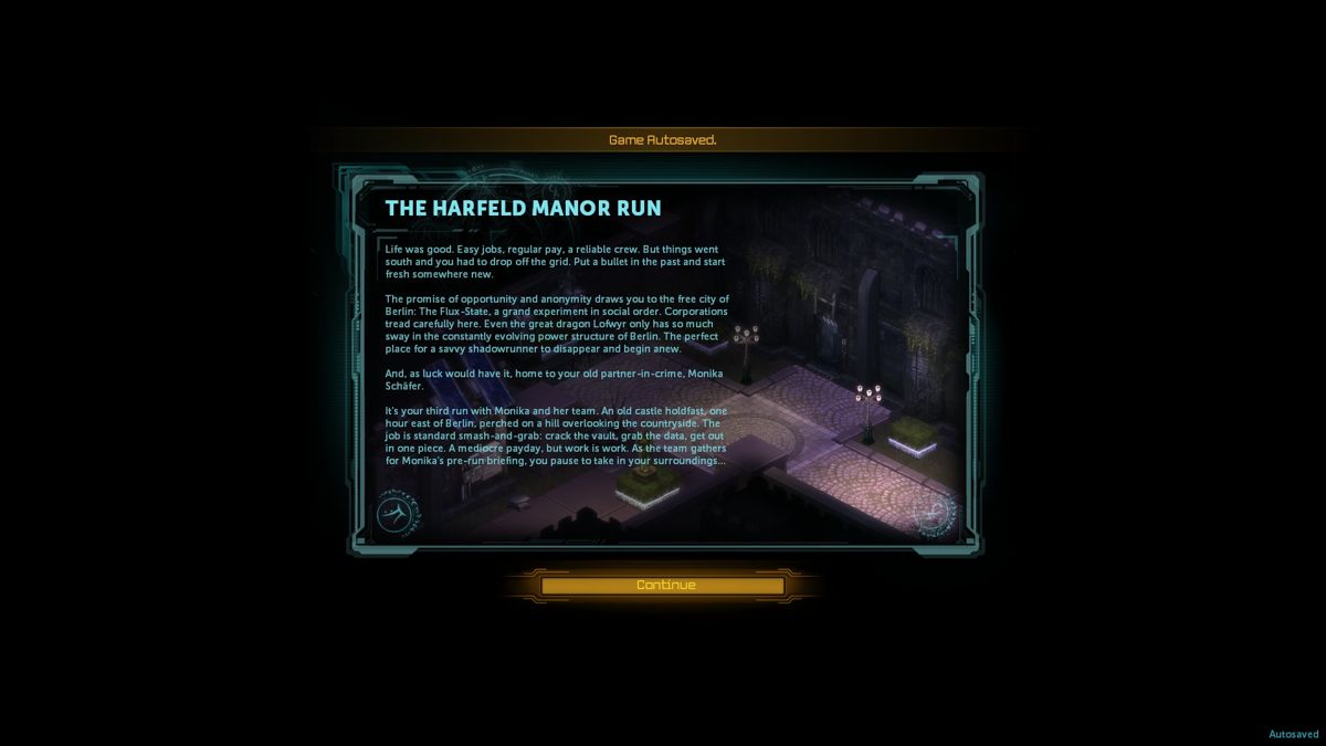 Shadowrun: Dragonfall (Windows) screenshot: Loading screen.