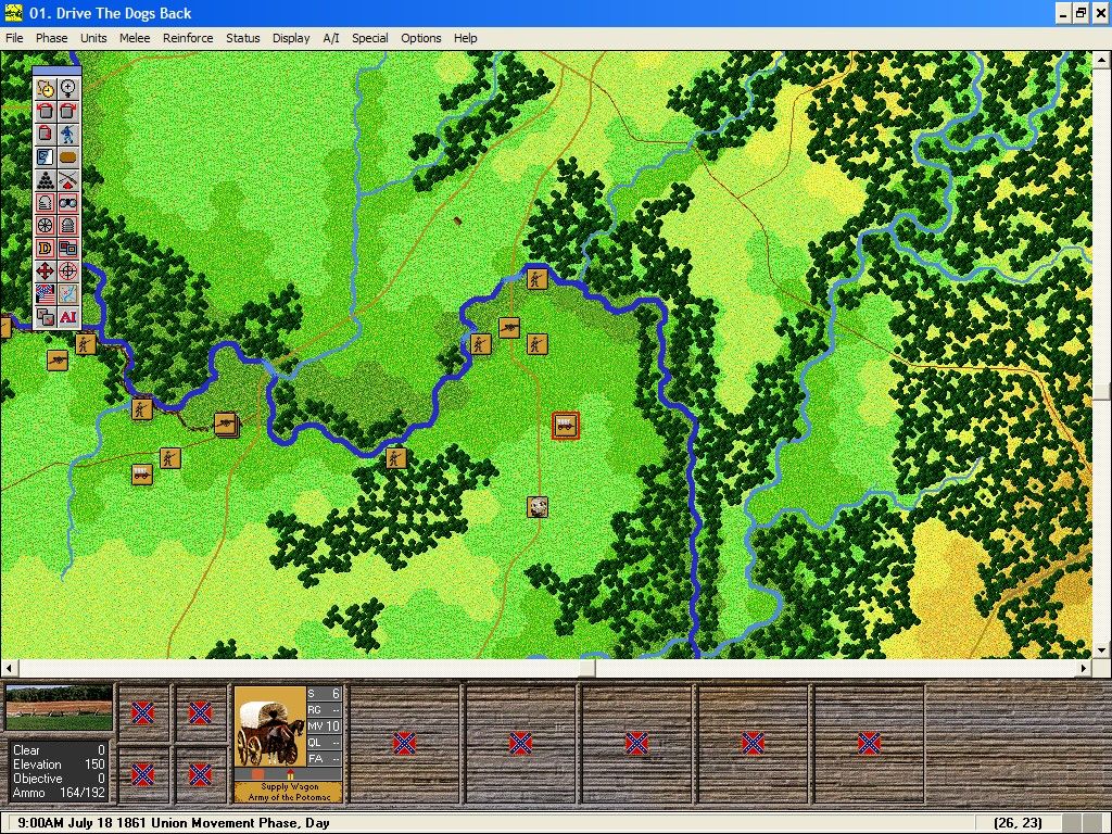 Battleground 7: Bull Run (Windows) screenshot: 2D Map