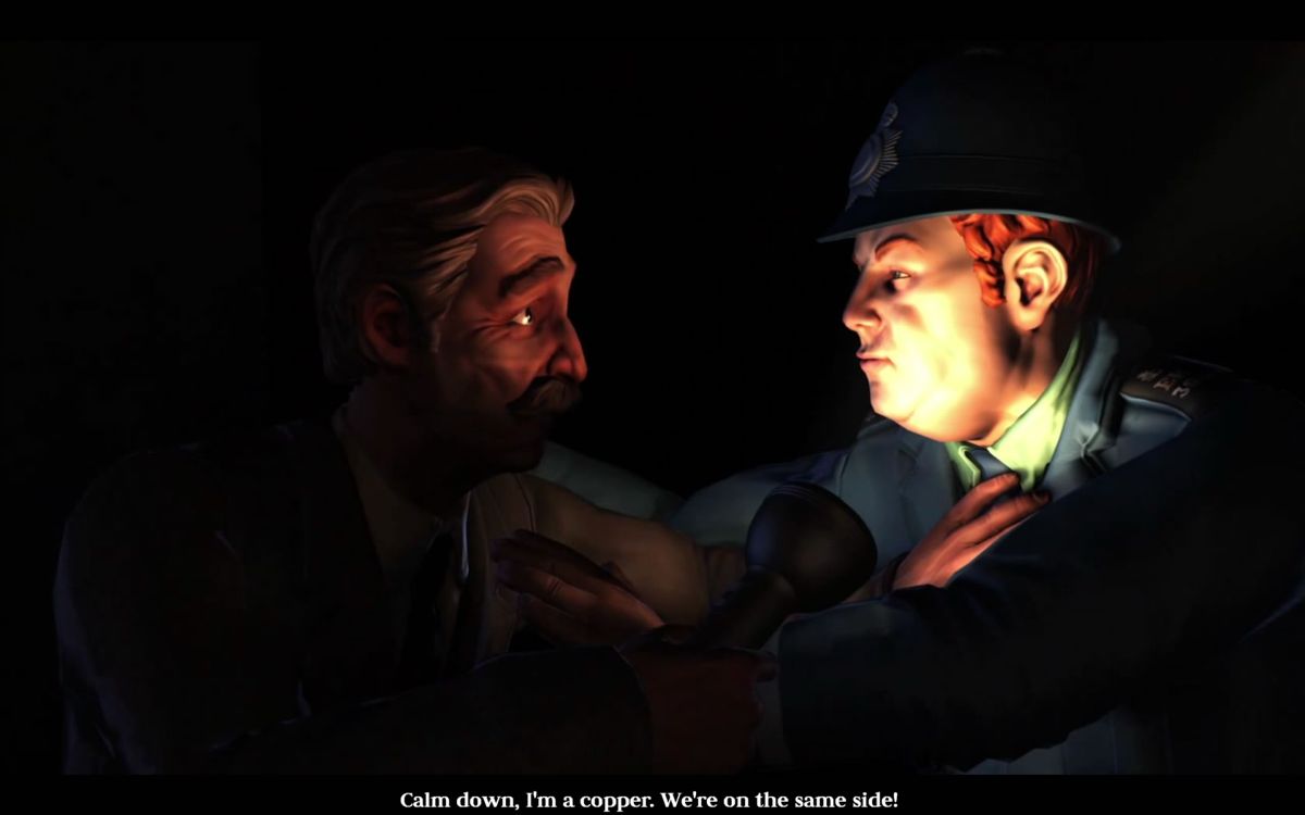 The Raven: Legacy of a Master Thief (Windows) screenshot: Introduction sequence with a robbery in the British Museum