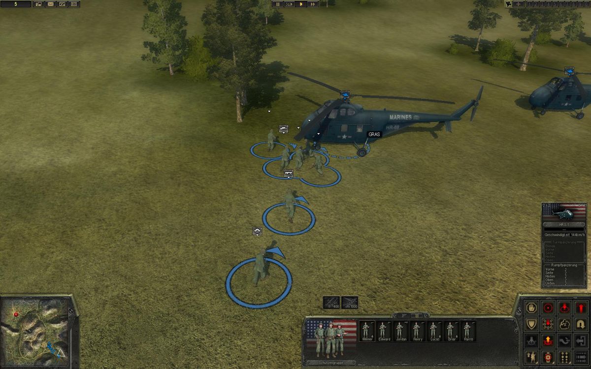 Theatre of War 3: Korea (Windows) screenshot: US Marines Helicopter