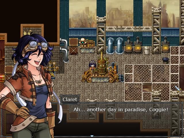 Skyborn (Windows) screenshot: Game start - Anime inspired yet noticeably western facial graphics of our heroine, Claret.