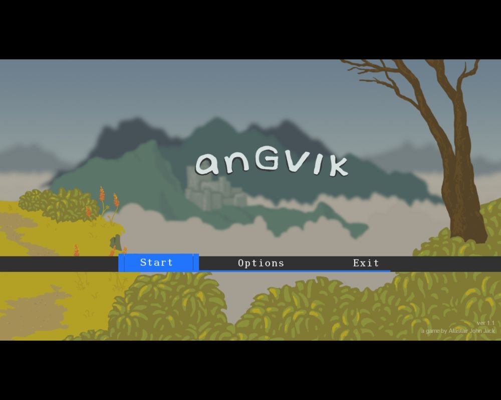 Angvik (Windows) screenshot: Main menu - Mouse not supported.