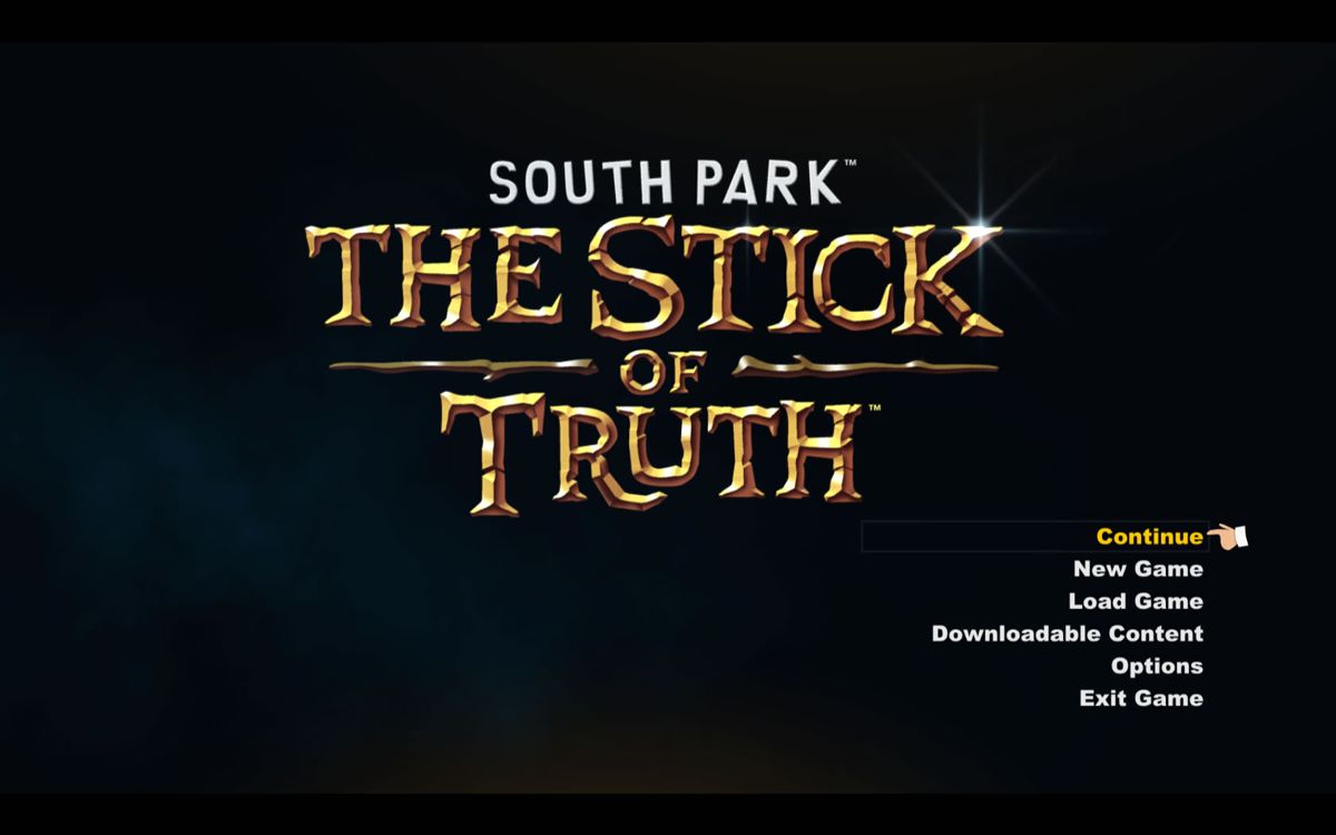 South Park: The Stick of Truth (Windows) screenshot: Main menu