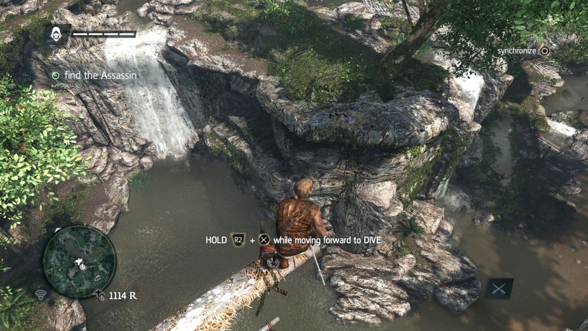 Assassin's Creed IV: Black Flag (PlayStation 4) screenshot: As in previous games, certain high places lets you synchronize the map.