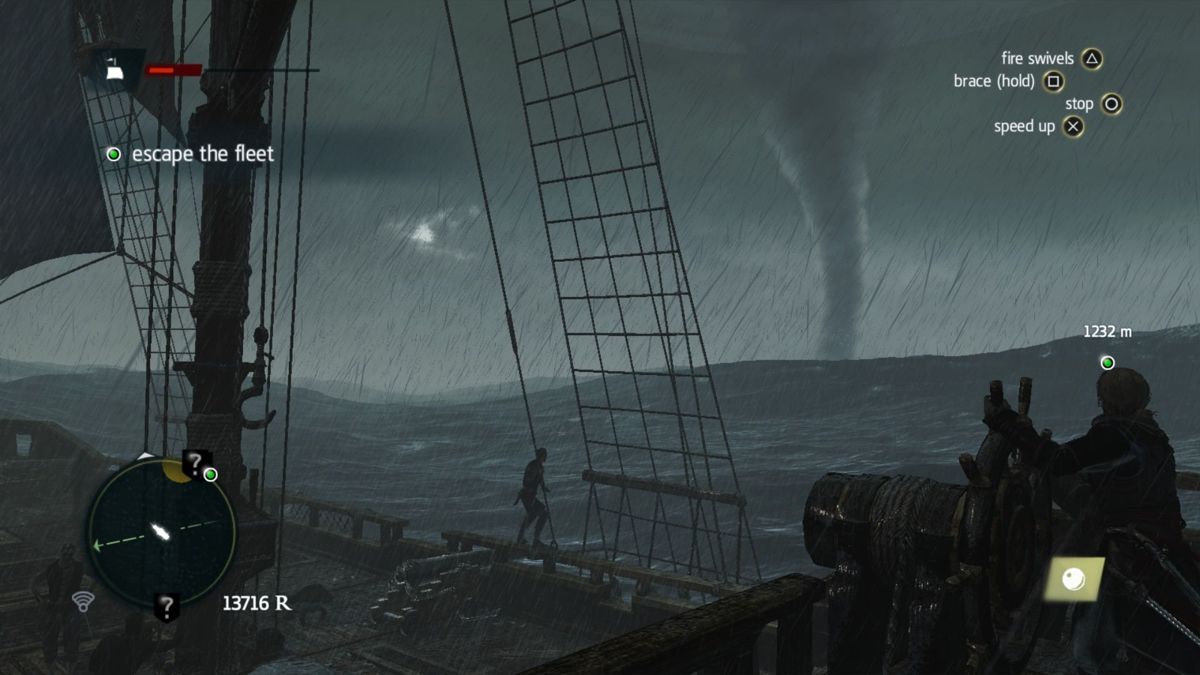 Assassin's Creed IV: Black Flag (PlayStation 4) screenshot: Watch out for devastating waterspouts.