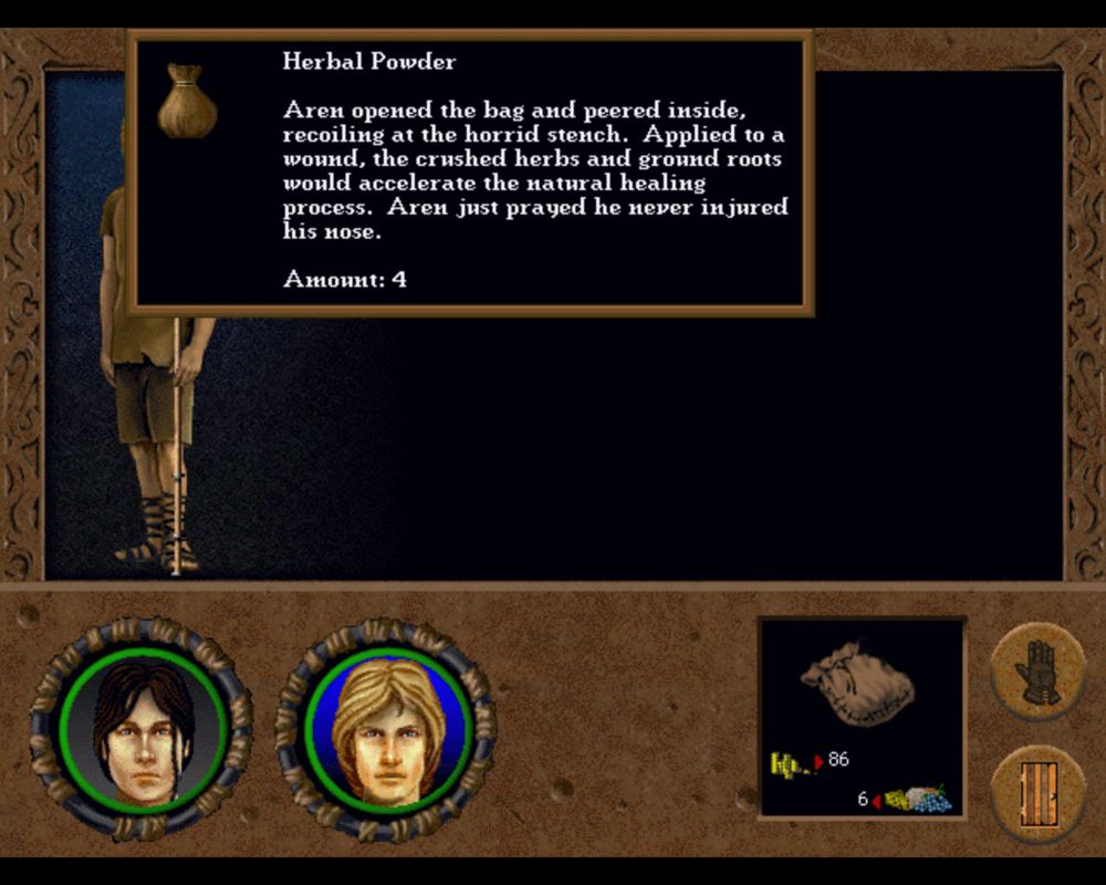 Betrayal in Antara (Windows) screenshot: Item descriptions are interesting and often humorous
