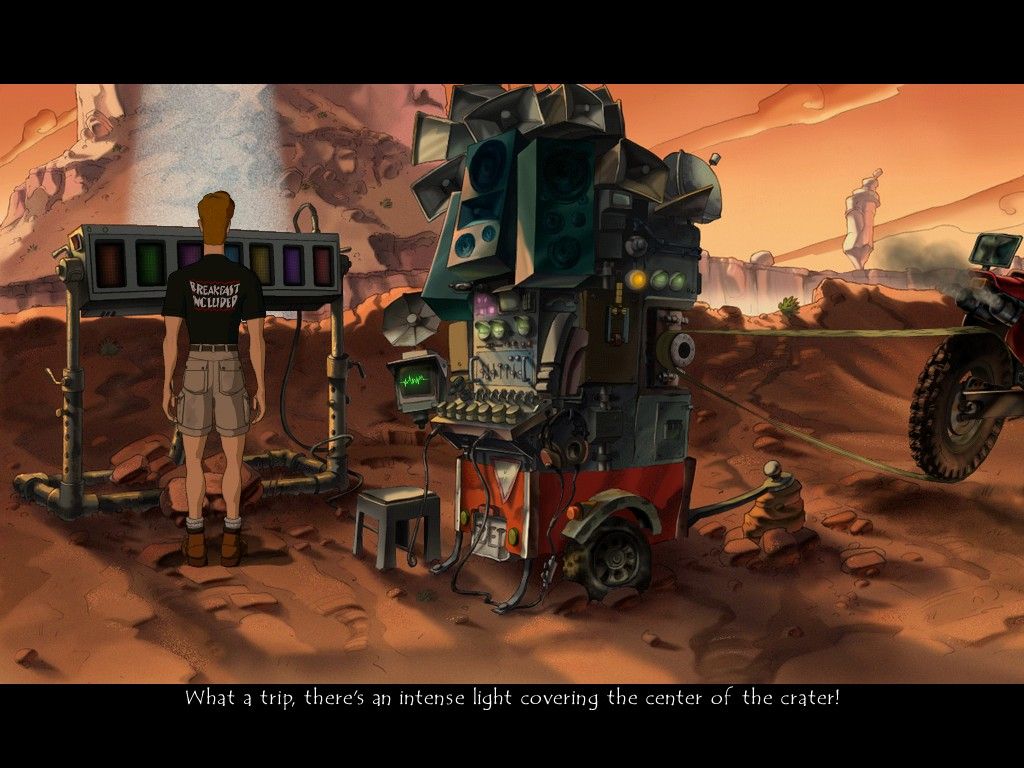 Runaway: A Road Adventure (Windows) screenshot: Man made alien device, or something.