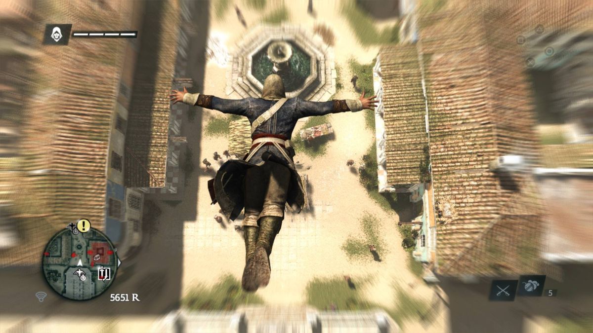 Assassin's Creed IV: Black Flag (PlayStation 4) screenshot: The leap of faith works just as before.