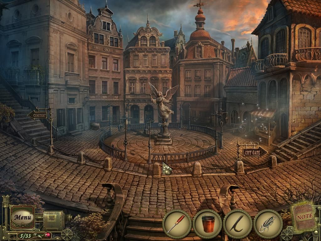 Dark Tales: Edgar Allan Poe's The Premature Burial (Windows) screenshot: Center of town