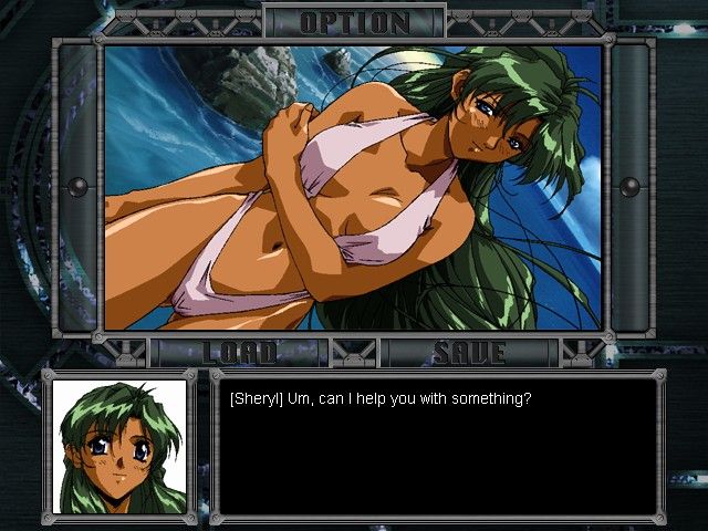 Desire (Windows) screenshot: Lose the glasses, add the swimsuit, and Sheryl turns into a real foxy lady.