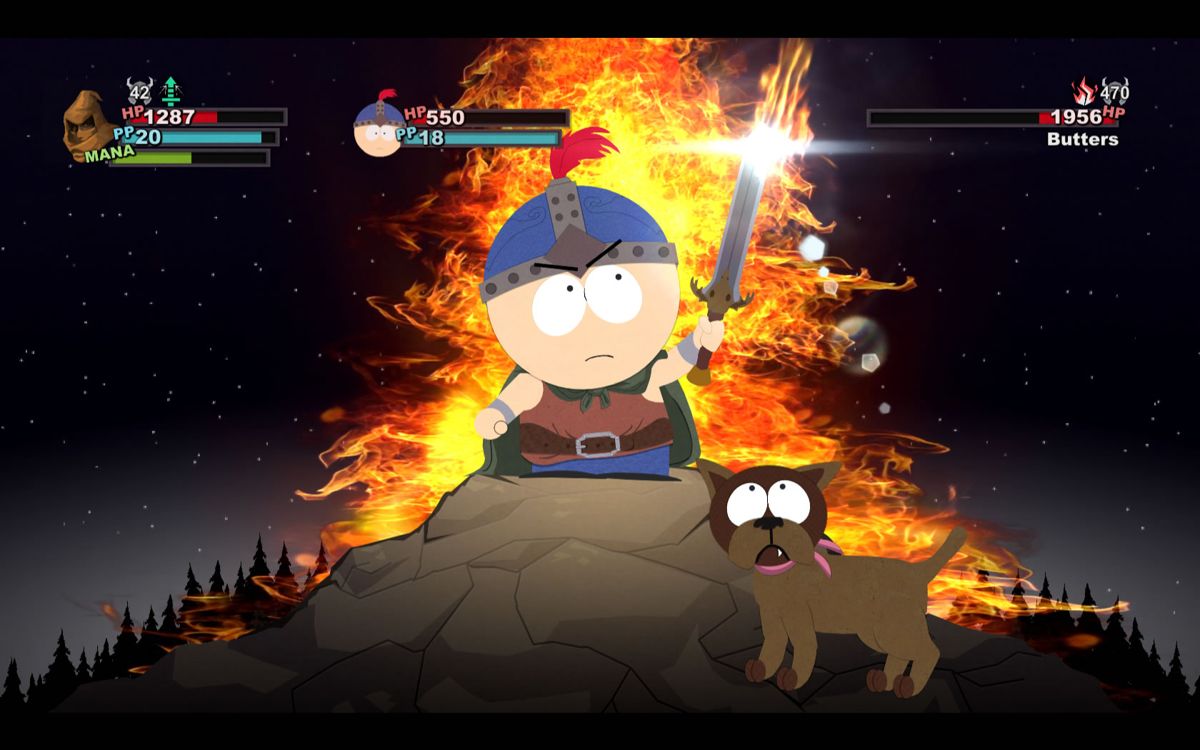South Park: The Stick of Truth (Windows) screenshot: Stan prepares to launch one of his abilities.