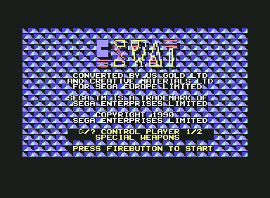 ESWAT: Cyber Police (Commodore 64) screenshot: Title screen