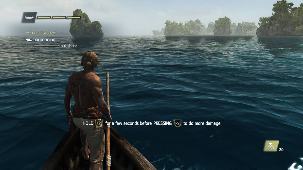 Assassin's Creed IV: Black Flag (PlayStation 4) screenshot: Hunting the bull shark.
