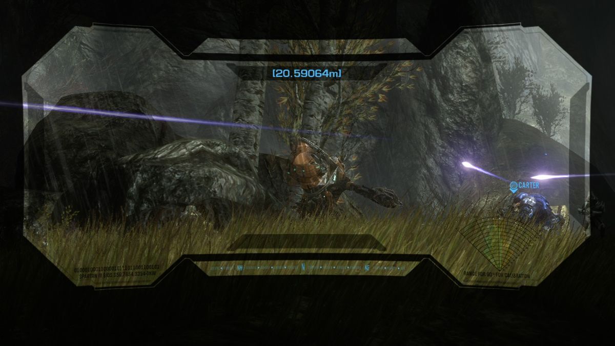 Halo: Reach (Xbox 360) screenshot: While zooming in with your rifle, you cannot move and your aiming while shooting is rather limited.
