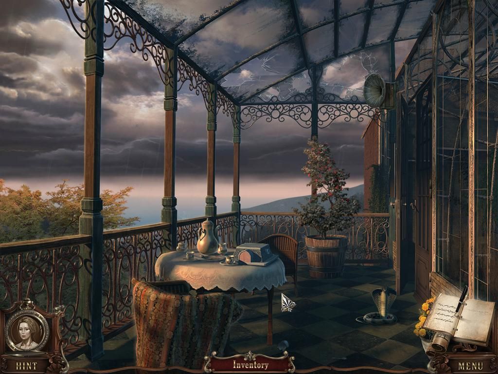 Brink of Consciousness: Dorian Gray Syndrome (Windows) screenshot: Balcony but I must dispatch the cobra on the floor to pass