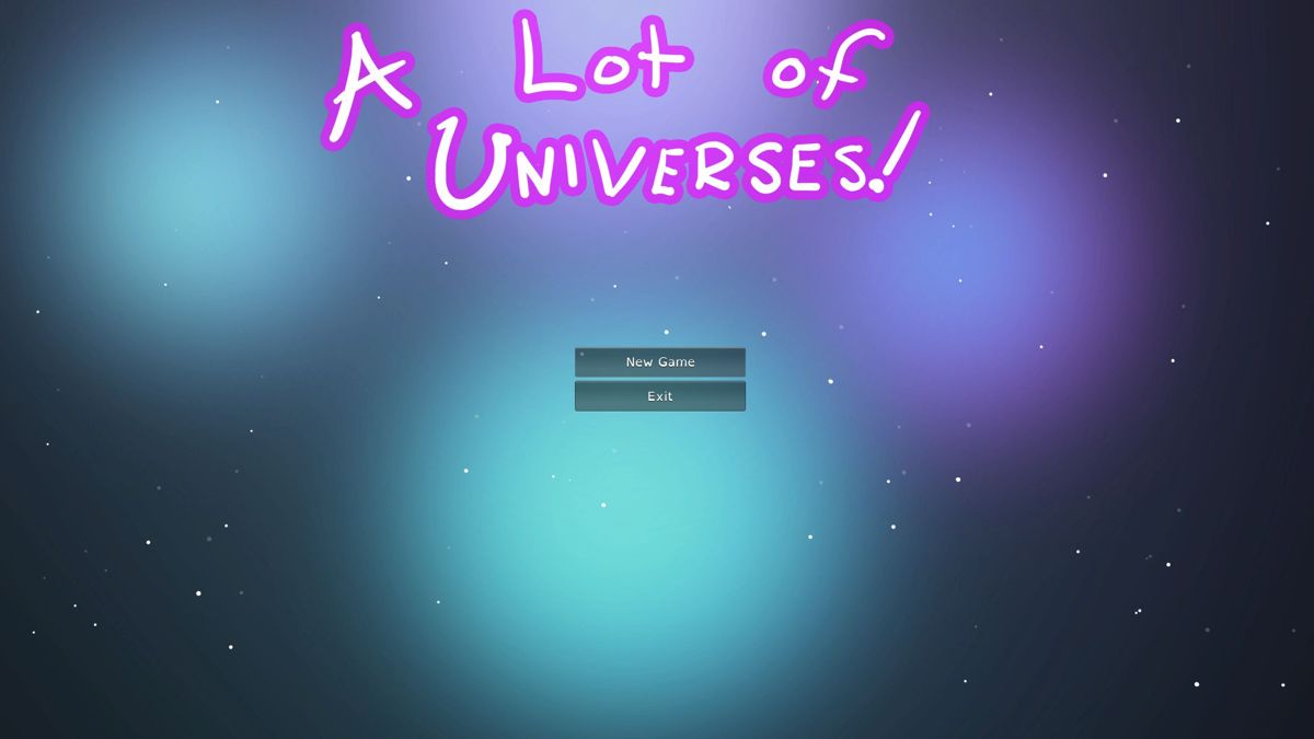 A Lot of Universes (Windows) screenshot: The main menu. There are no in-game configuration options