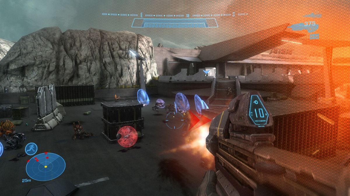 Halo: Reach (Xbox 360) screenshot: Flanking the enemy positions.