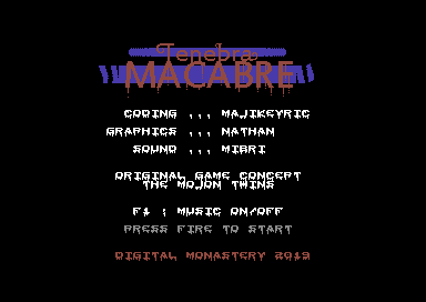 Tenebra Macabre (Commodore 64) screenshot: Title screen
